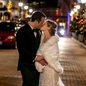 Faux fur white stole